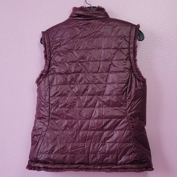 Nicole Miller  Reversible Quilted Faux Fur Insulated Puffer Vest/ M. - Picture 3 of 9